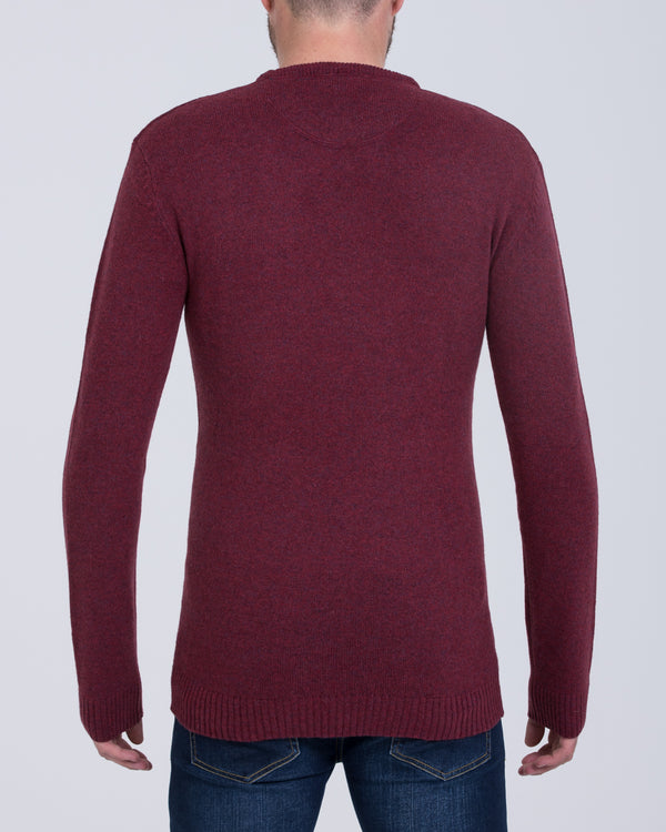 2t Tall Lambswool Crew Neck Jumper (wine)