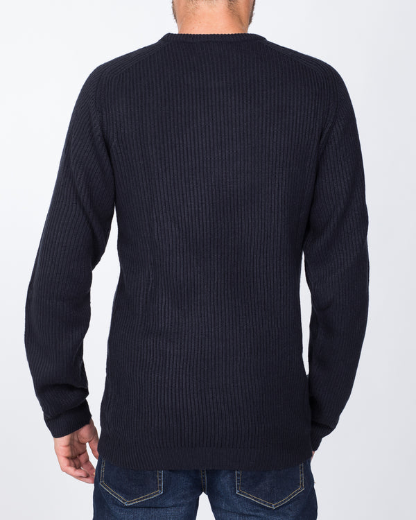 2t Textured Crew Neck Jumper (navy)