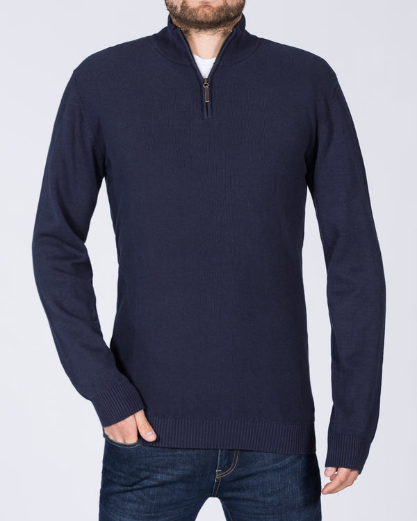 2t Cotton Quarter Zip Tall Jumper (navy)