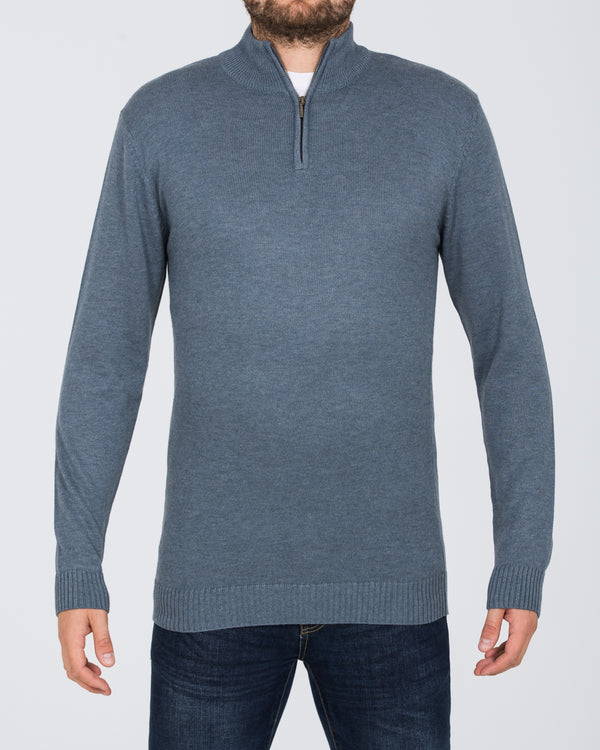 2t Tall Seawool Quarter Zip Jumper (denim)