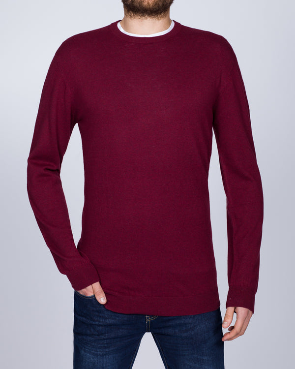 2t Merino Crew Neck Tall Jumper (mulberry)