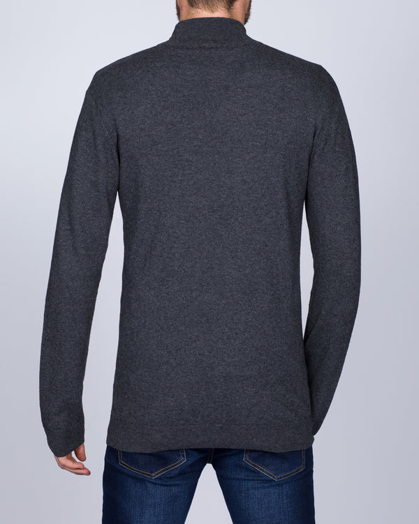 2t Quarter Zip Merino Blend Tall Jumper (charcoal)