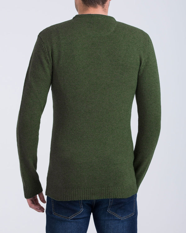 2t Tall Lambswool Crew Neck Jumper (olive)