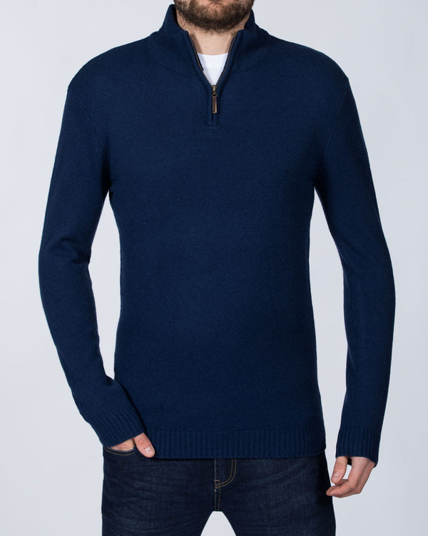 2t Tall Lambswool Quarter Zip Jumper (ink)