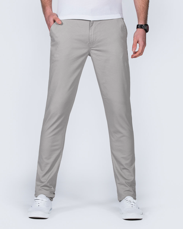 2t Oliver Slim Fit Tall Chinos (light grey)