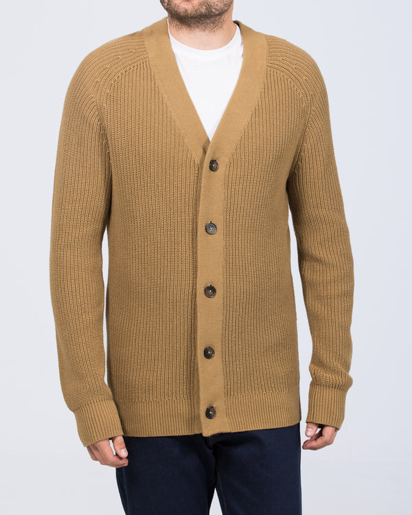 2t Patrick Tall Fisherman Rib Cardigan (camel)