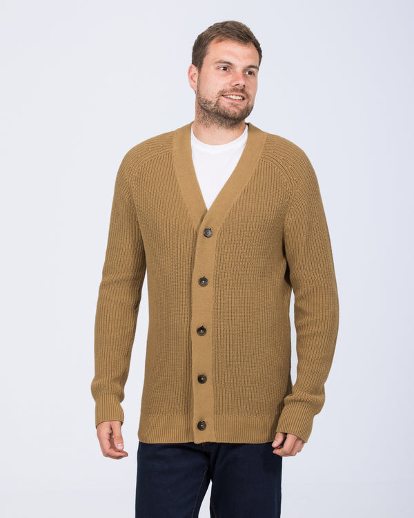 2t Patrick Tall Fisherman Rib Cardigan (camel)