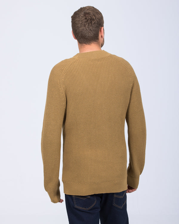 2t Patrick Tall Fisherman Rib Cardigan (camel)