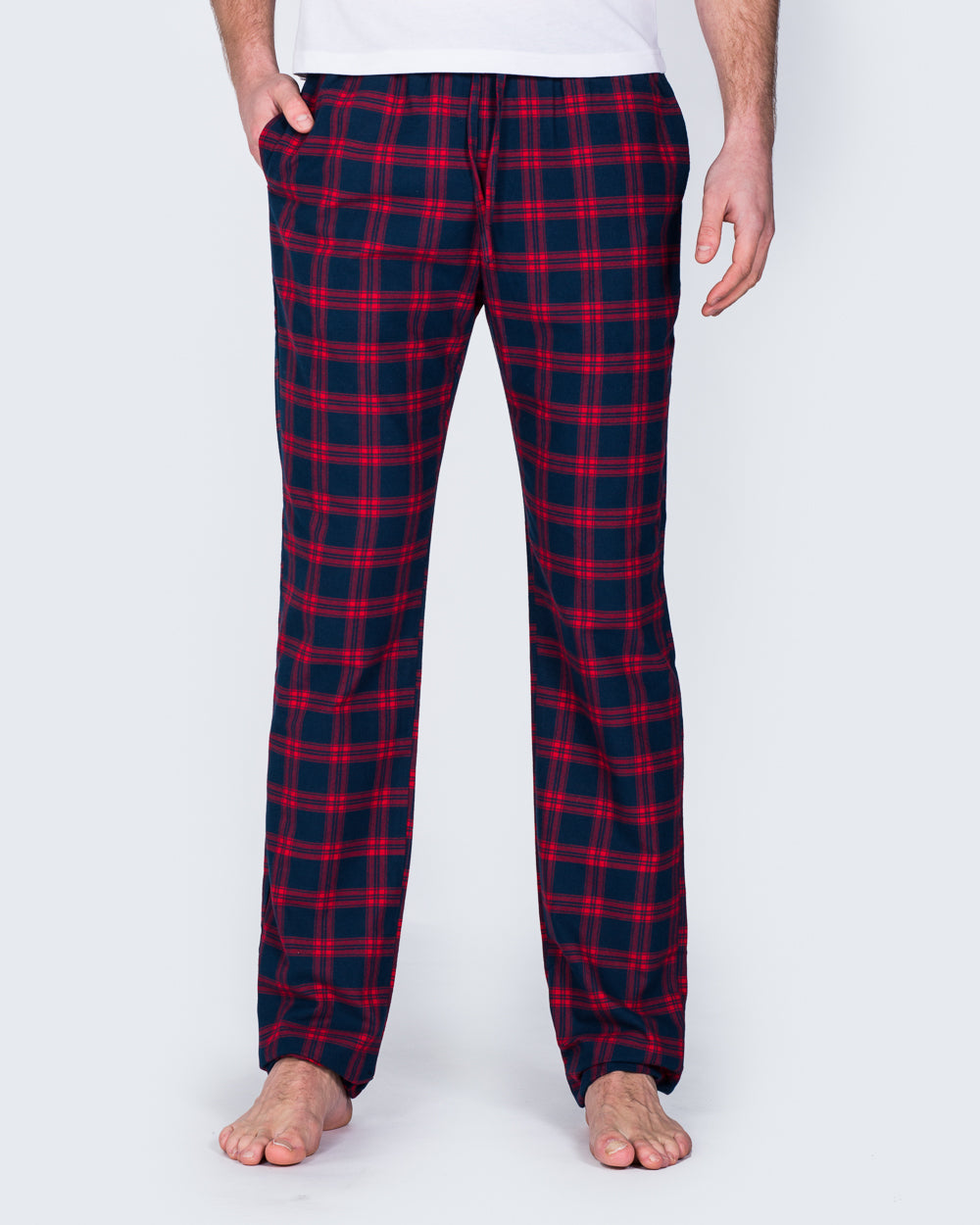 2t Tall Slim Fit Pyjama Bottoms (navy/red)