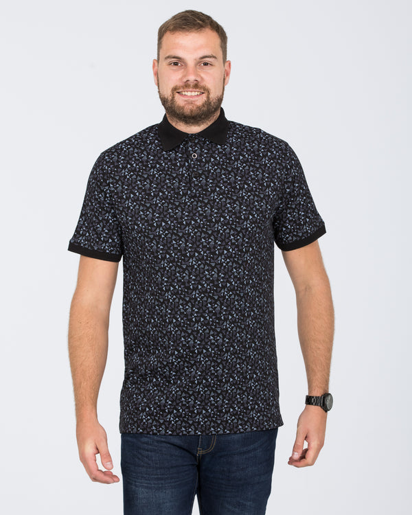 2t Slim Fit Tall Printed Polo Shirt (black)