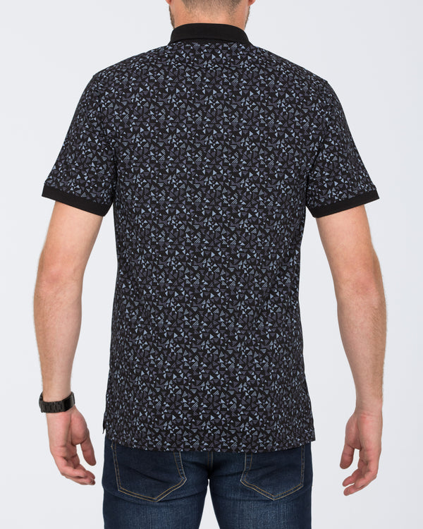 2t Slim Fit Tall Printed Polo Shirt (black)