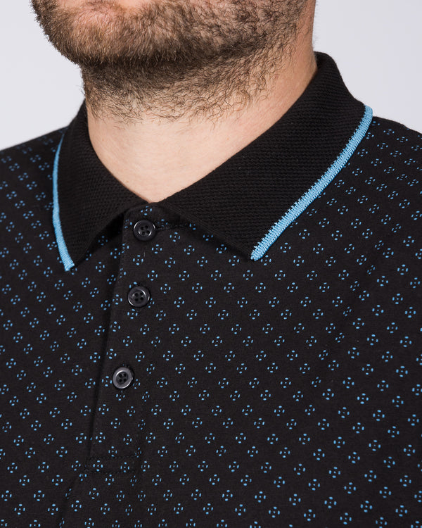 2t Regular Fit Tall Printed Polo Shirt (black)