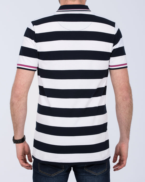 2t Slim Fit Tall Striped Polo Shirt (navy/white)