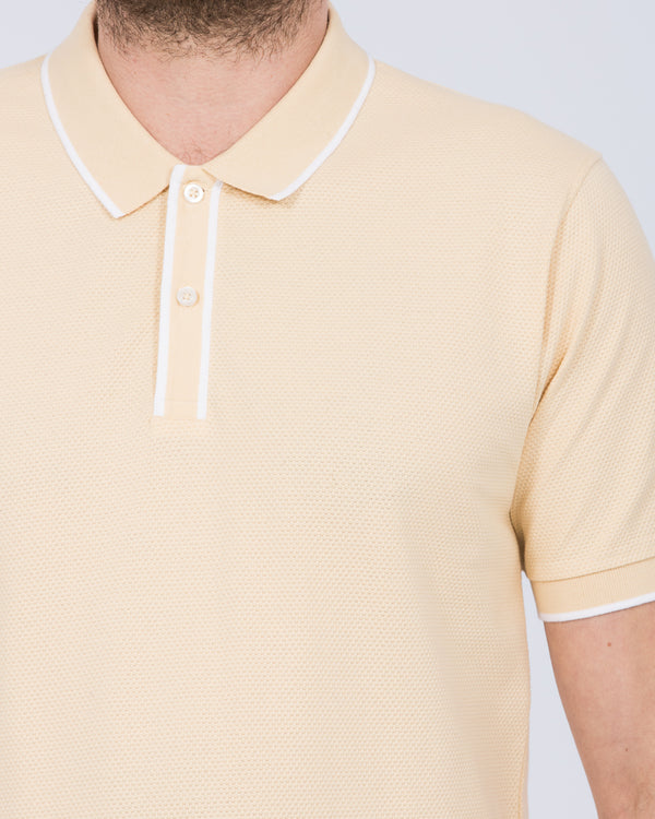 2t Slim Fit Tall Tipped Polo Shirt (lemon)