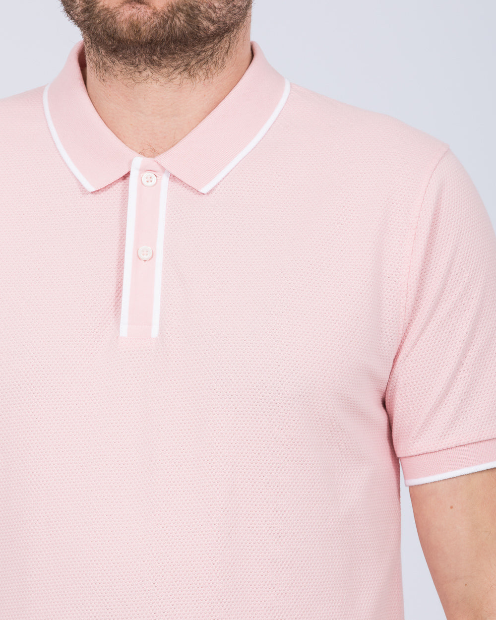 2t Slim Fit Tall Tipped Polo Shirt (pink)