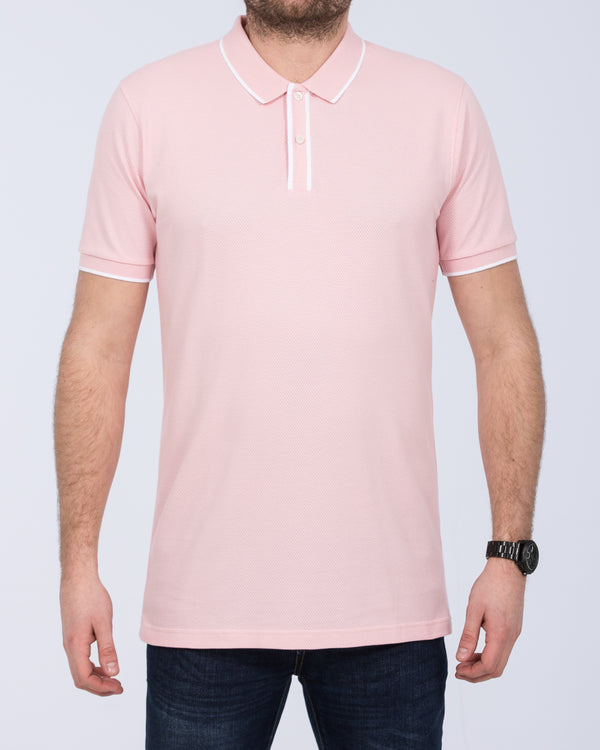 2t Slim Fit Tall Tipped Polo Shirt (pink)