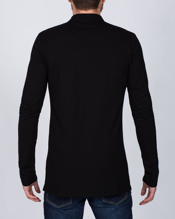 2t Slim Fit Long Sleeve Polo Shirt (black)