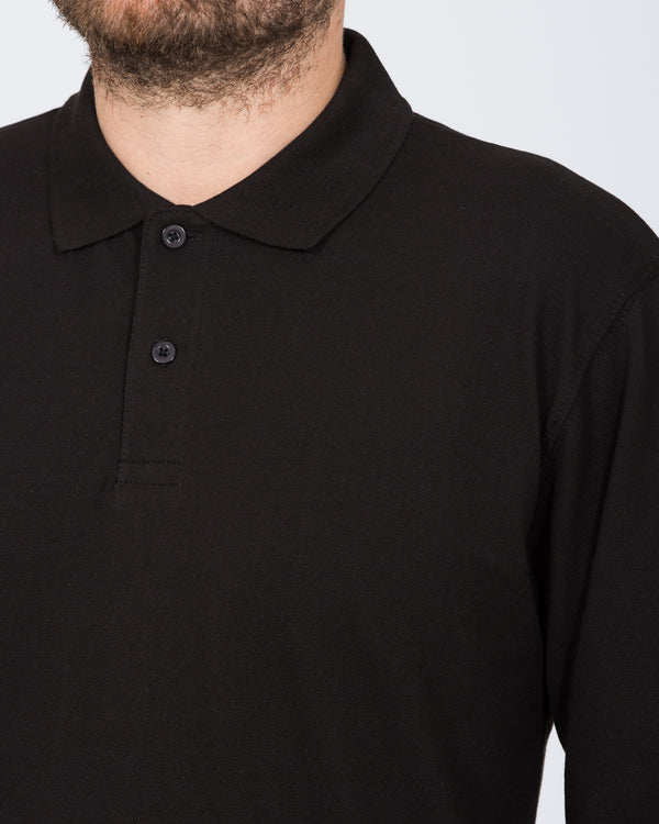 2t Regular Fit Tall Long Sleeve Polo Shirt (black)