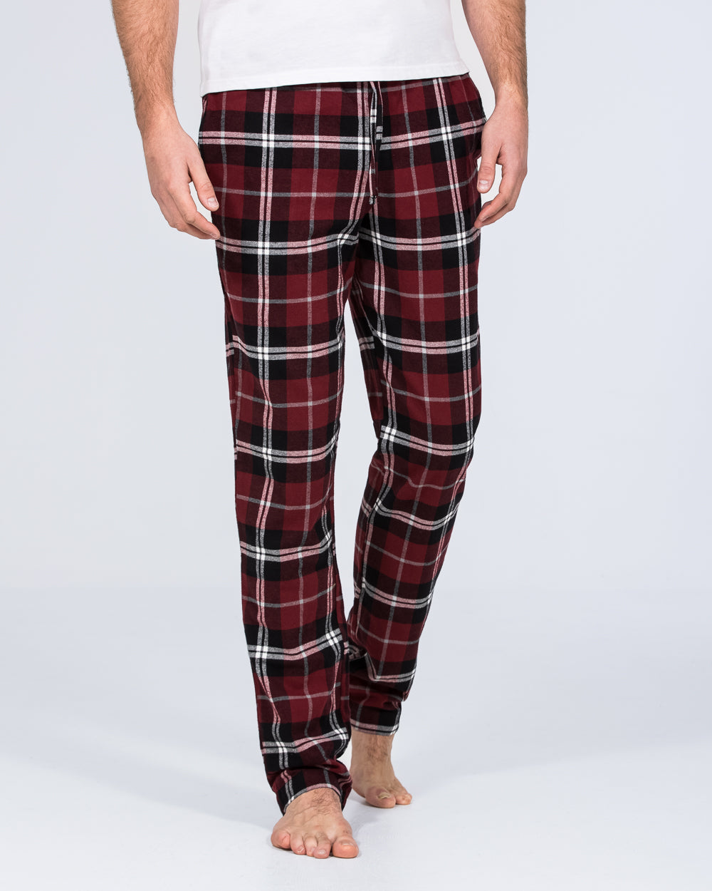2t Pascal Tall Regular Fit Pyjama Bottoms (maroon check)