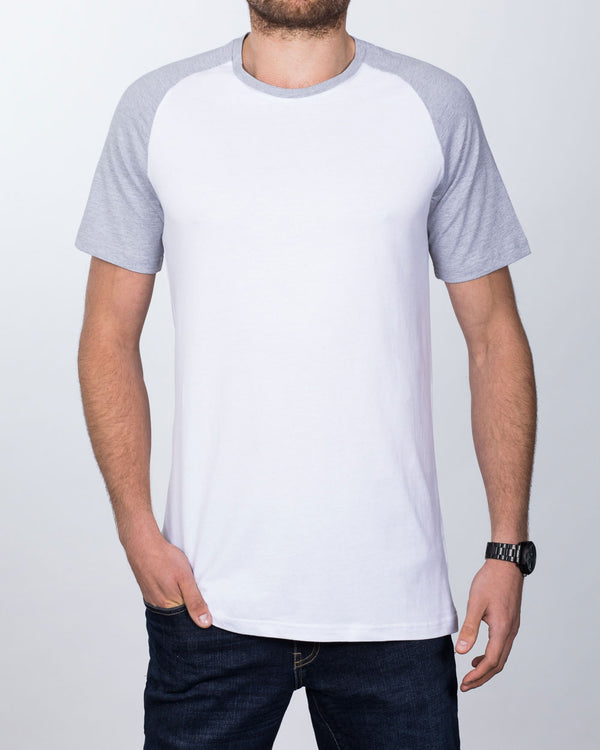 2t Raglan Tall T-Shirt (white/grey)