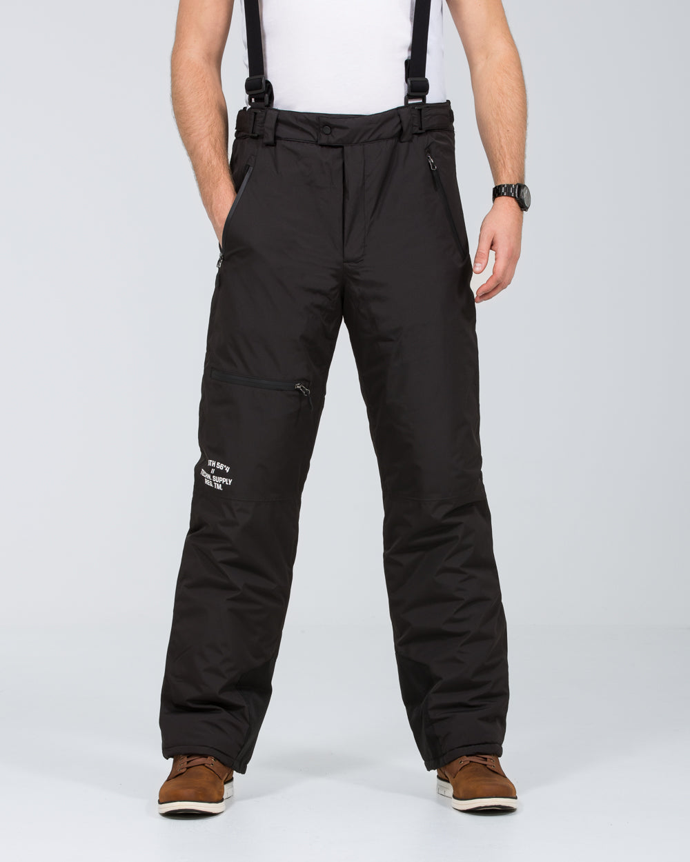 North 56 Tall Mens Waterproof Salopettes / Ski Pants (black