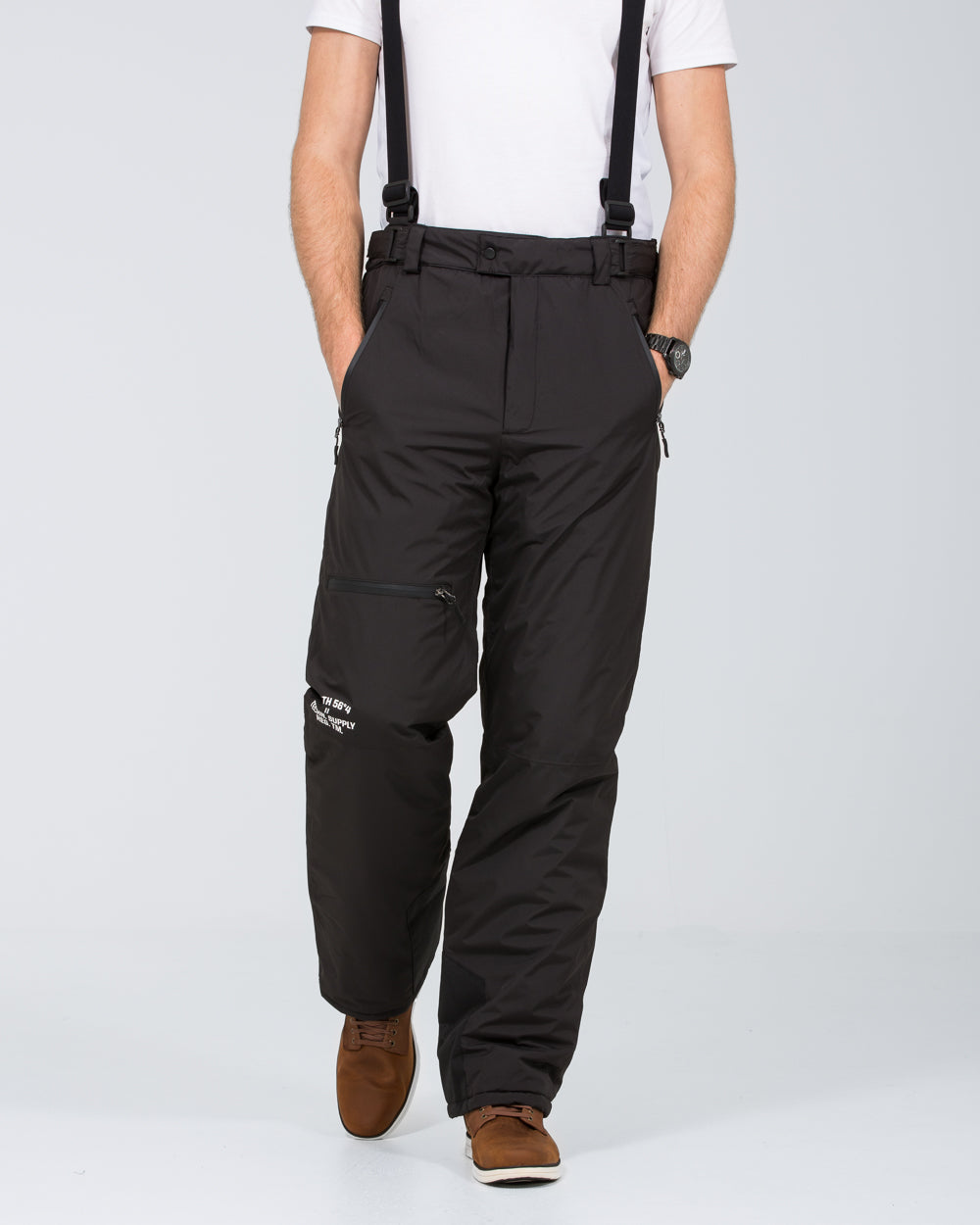 North 56 Tall Mens Waterproof Salopettes / Ski Pants (black