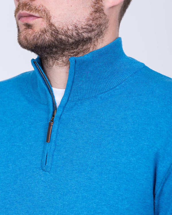 2t Quarter Zip Merino Blend Tall Jumper (sea blue)