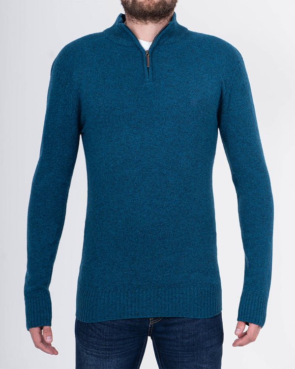 2t Tall Lambswool Quarter Zip Jumper (mallard)