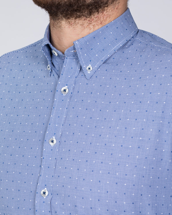 2t Slim Fit Long Sleeve Tall Shirt (blue pattern)