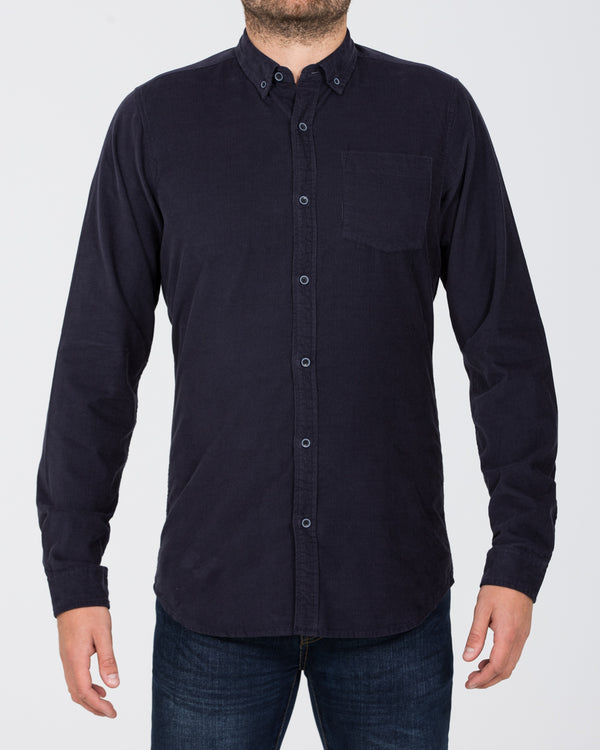 2t Tall Slim Fit Long Sleeve Corduroy Shirt (navy)