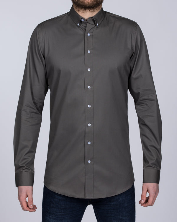 2t Slim Fit Long Sleeve Tall Shirt (dark grey)