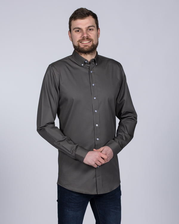 2t Slim Fit Long Sleeve Tall Shirt (dark grey)