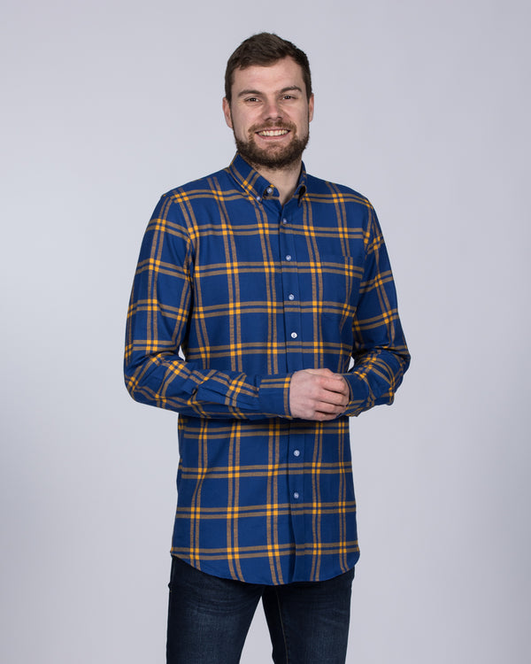 2t Slim Fit Long Sleeve Tall Shirt (navy/orange)