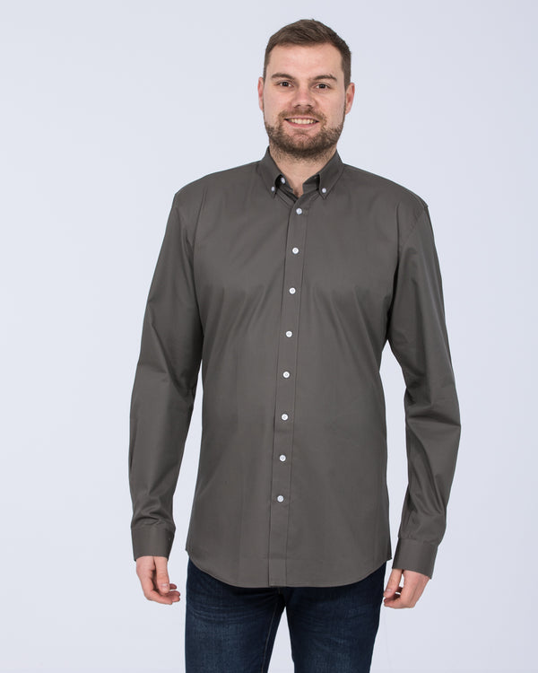 2t Regular Fit Long Sleeve Tall Shirt (charcoal)