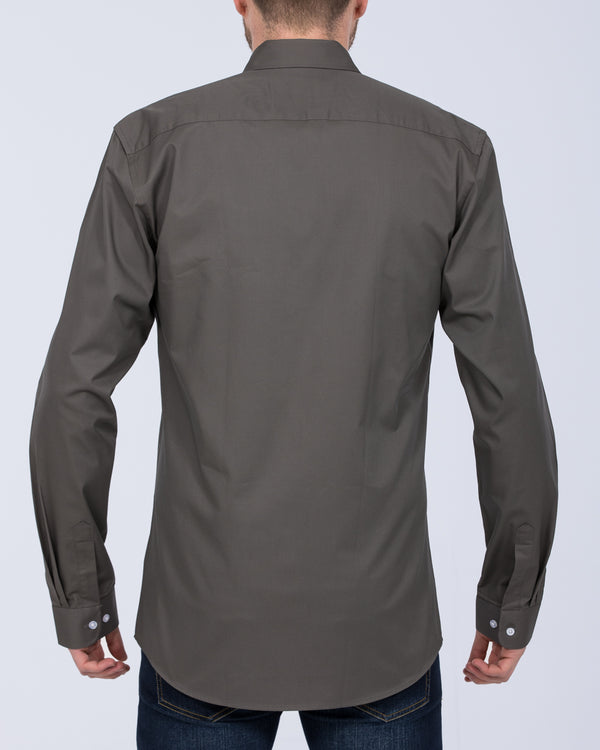 2t Regular Fit Long Sleeve Tall Shirt (charcoal)