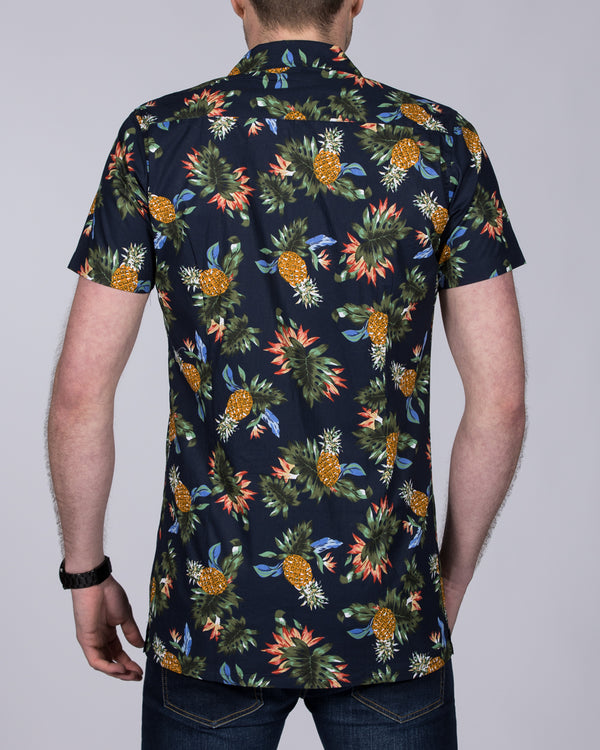 2t Short Sleeve Tall Revere Shirt (pineapple print)