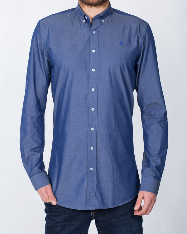 2t Slim Fit Long Sleeve Tall Shirt (denim blue)