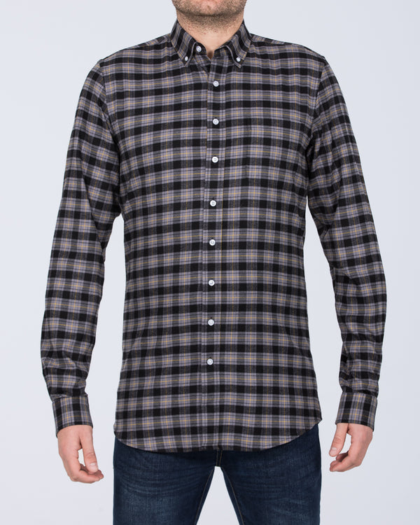 2t Slim Fit Tall Long Sleeve Shirt (black check)