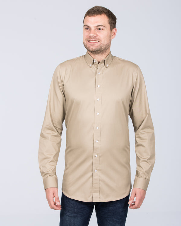 2t Slim Fit Long Sleeve Tall Shirt (khaki)