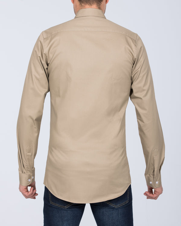 2t Slim Fit Long Sleeve Tall Shirt (khaki)