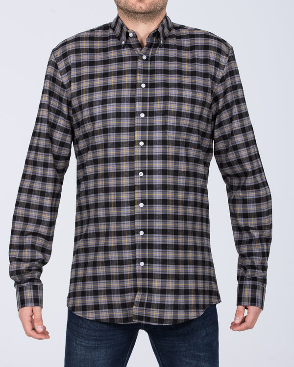 2t Regular Fit Long Sleeve Tall Shirt (black check)