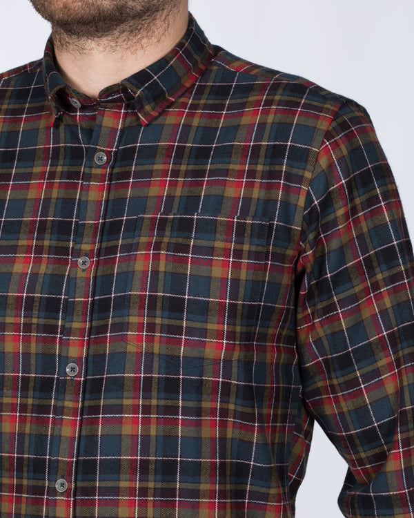 2t Slim Fit Long Sleeve Tall Checked Shirt (multi)