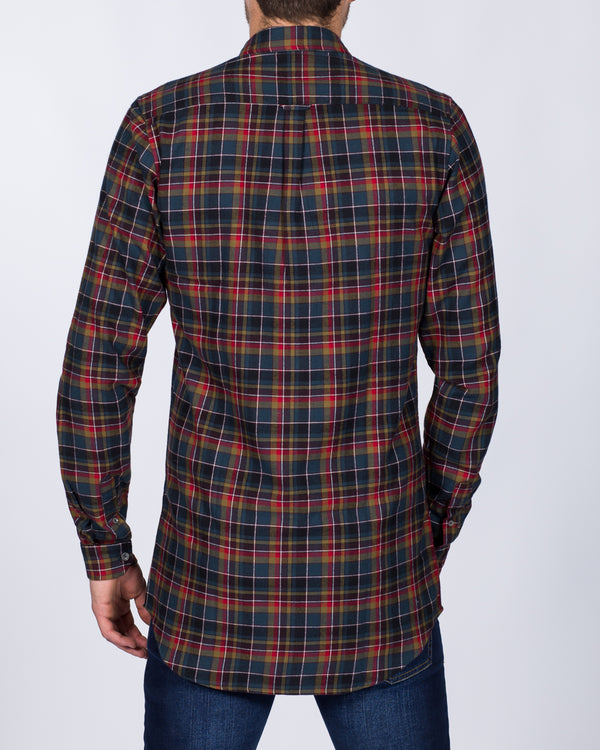 2t Slim Fit Long Sleeve Tall Checked Shirt (multi)