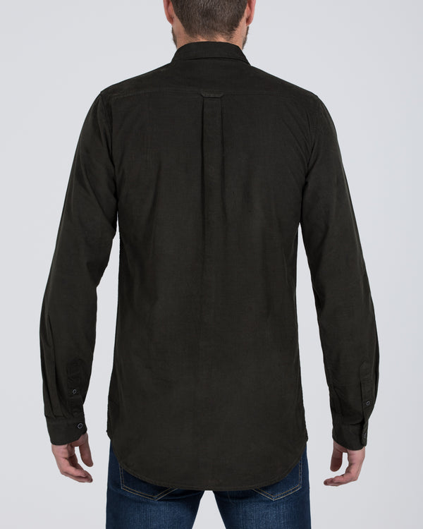 2t Slim Fit Long Sleeve Tall Corduroy Shirt (olive)
