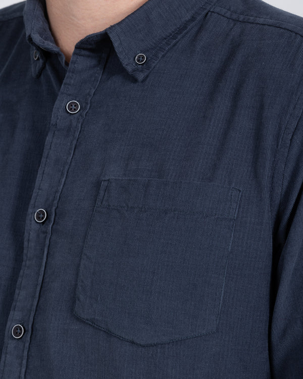 2t Slim Fit Long Sleeve Tall Corduroy Shirt (blue)