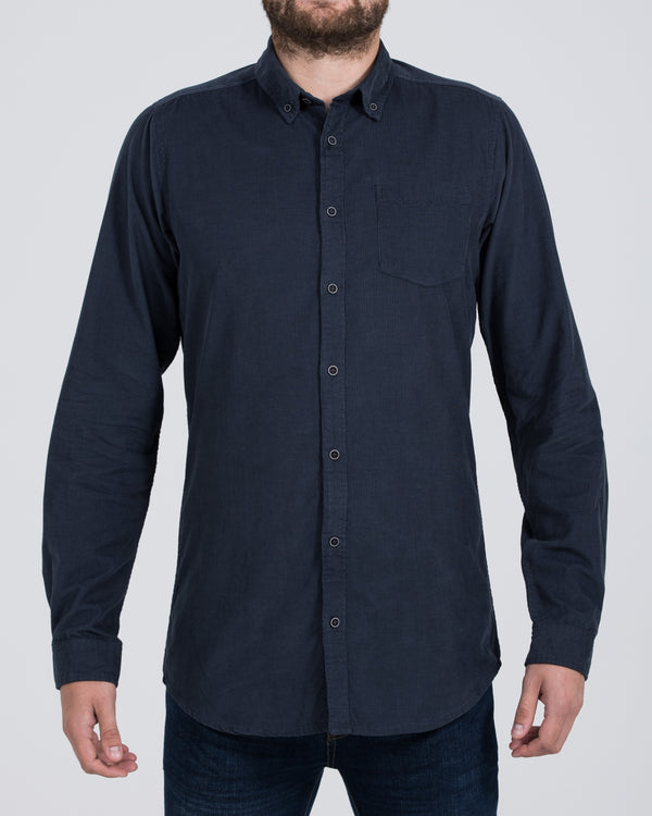 2t Slim Fit Long Sleeve Tall Corduroy Shirt (blue)