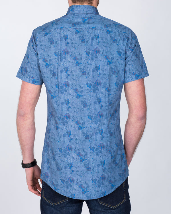 2t Short Sleeve Tall Shirt (floral denim)