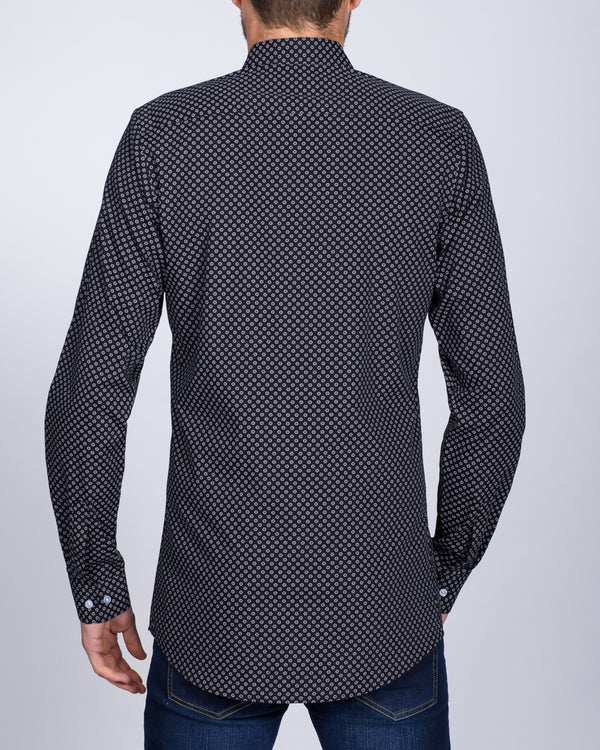 2t Slim Fit Long Sleeve Tall Shirt (floral black)