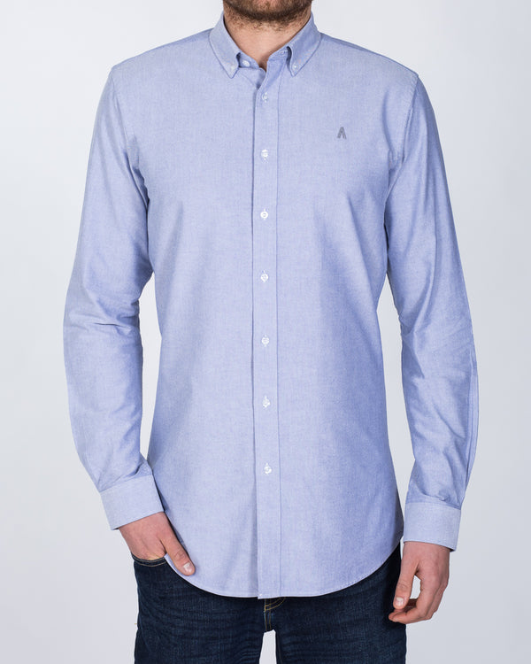 2t Oxford Slim Fit Long Sleeve Tall Shirt (blue)