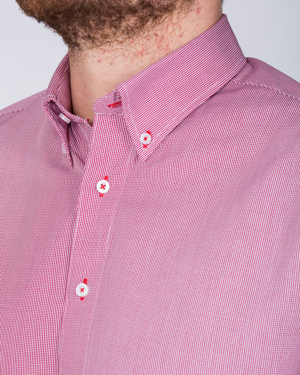 2t Slim Fit Long Sleeve Tall Shirt (red gingham)